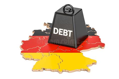 german national debt or budget deficit financial crisis concept stock