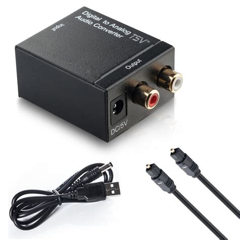 toslink signal optical coaxial digital  analog audio converter adapter rca lr  fiber