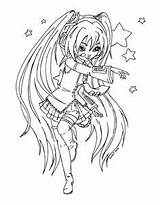 Coloring Deviantart Miku Pages Drawing sketch template