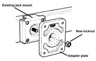 fulton adapter kit weld  xp jack mount   swing  trailer jack     frames fulton