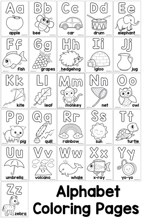 printable alphabet coloring pages  kids   printable