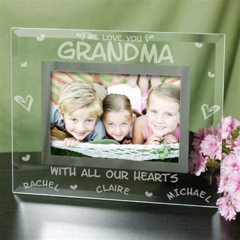 Personalized Engraved All Our Hearts Glass Picture Frame