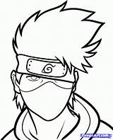 Naruto Easy Draw Clipart Drawing Kakashi Anime Characters Library Step sketch template