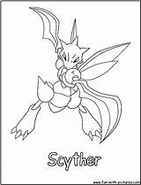 Scyther Colouring sketch template