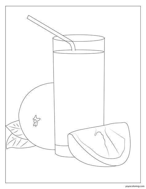 orange juice coloring pages printable painting template