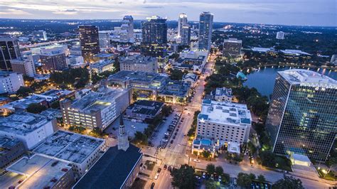 city lights downtown orlando buildings