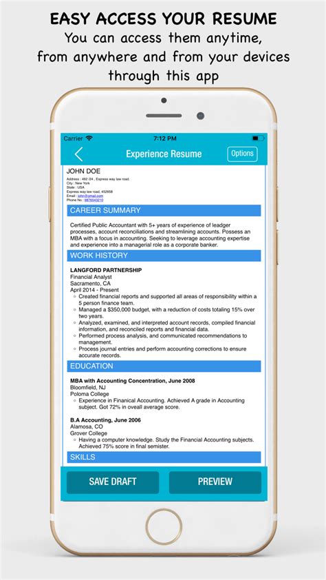 resume builder cv creator  iphone