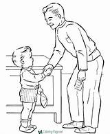 Coloring Father Pages Dad Fathers Handshake sketch template