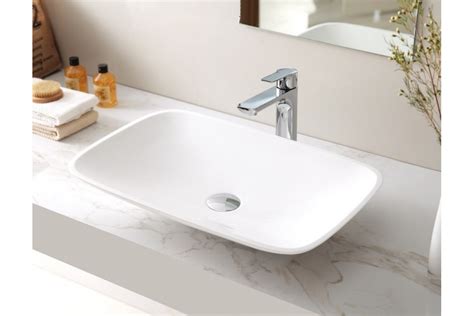 tropic slimline white bathroom solid surface stone vanity sink basin bowl