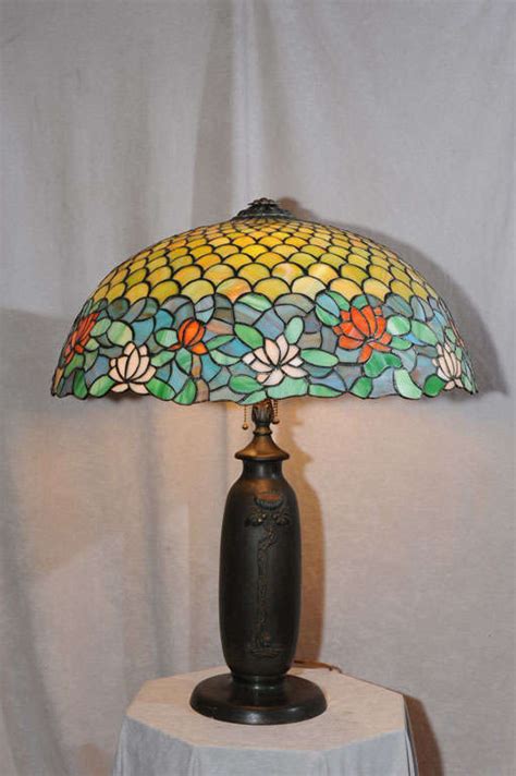 antique leaded glass table lamp at 1stdibs