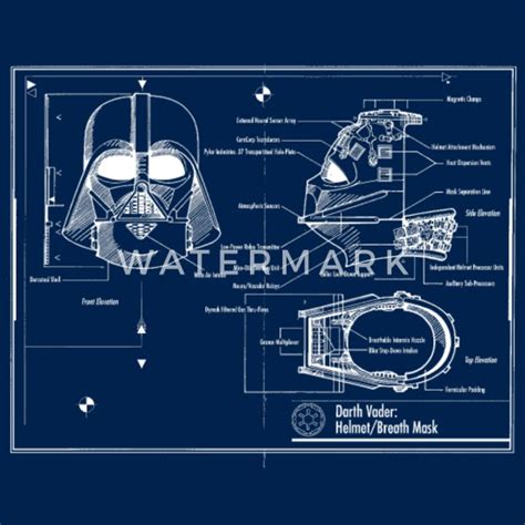 darth vader star wars blueprint mens  shirt spreadshirt