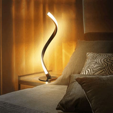 spiraled steel dimmable led table lamp affordable modern design