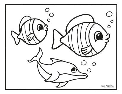 fish coloring pages  printable sheets easy peasy  fun