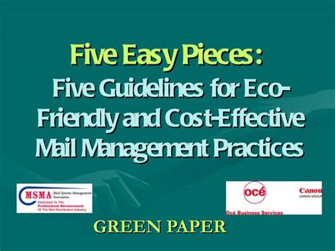 msma webinar  guidelines  eco friendly  cost effective mail management practices