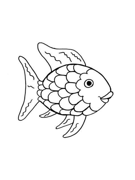 rainbow fish coloring pages  fish drawing outline fish drawings