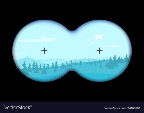 view  binoculars   flat cartoon vector image vlrengbr