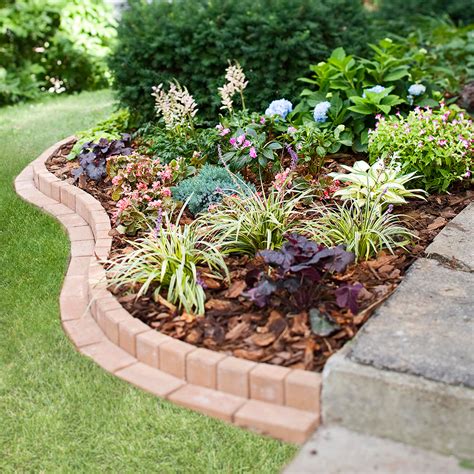 edging landscape patio flower bed curved brick garden