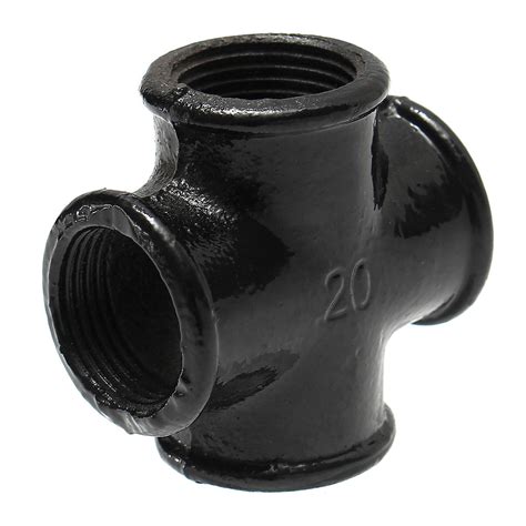 black iron pipe threaded cross fitting plumbing malleable