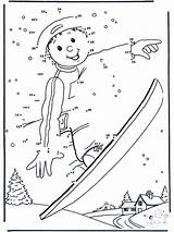 Snowboard Cijfertekening Connect Zahlen Malen Malvorlagen Snowboarding Puzzles Kolorowanki Snowboarden Hiver Fazendo Kleurplaat Relier Seguendo Disegna Numeri Class Nukleuren Olympiques sketch template