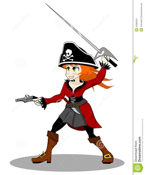 pirate woman vector stock vector illustration of concept 31699434