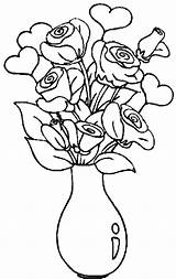 Vase Coloring Roses Pages Flowers Hearts Flower Drawing Colour Colouring Beautiful Clipart Clip Wallpaper Lovely Color Kids Library Popular sketch template