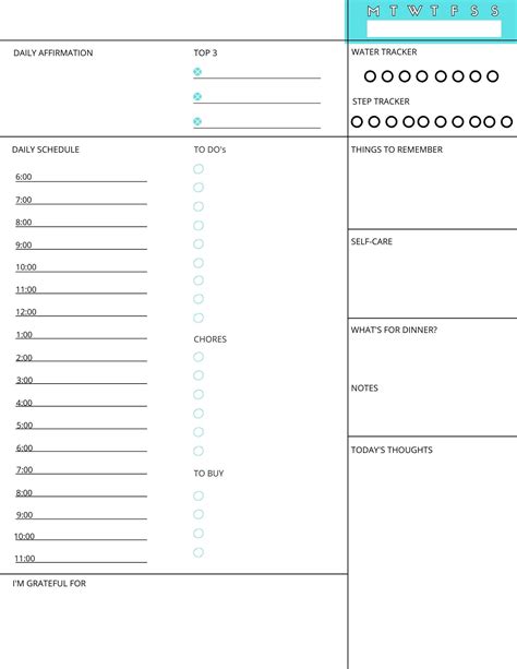 check    daily planner printable  time slots anjahome