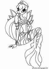 Winx Coloring Pages Mermaid Club Stella Printable Print Supercoloring Color sketch template