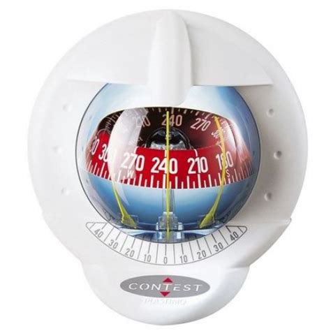 plastimo contest  sailboat compass white  red conical card