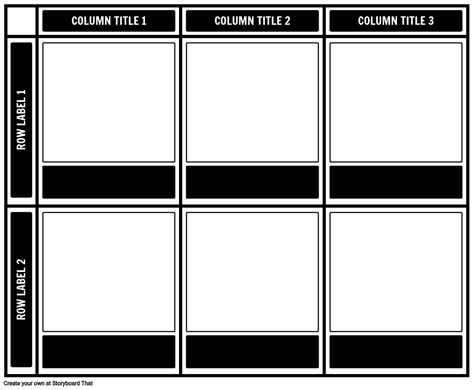 columns   rows storyboard chart template  titles  descriptions