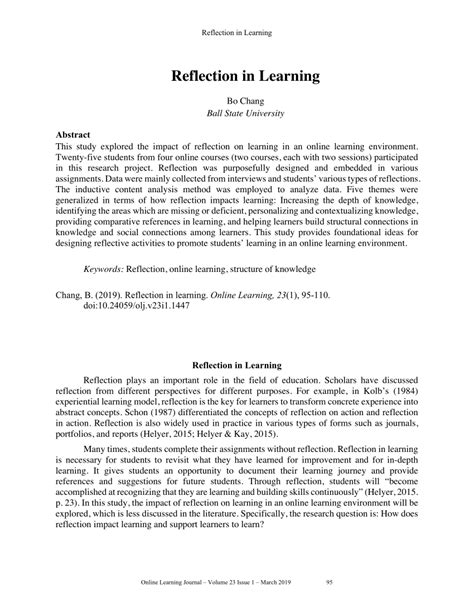 reflection  learning