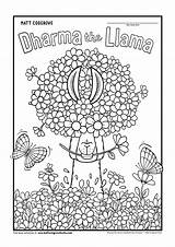 Dharma Llama Colouring Activities sketch template