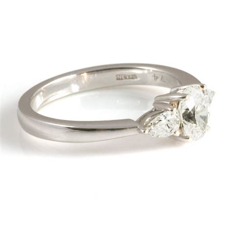 platinum oval  pear diamond ring
