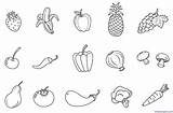 Vegetables Fruits Fruit Vegetable Clipart Clip Drawing Outline Printable Line Veg Coloring Pages Draw Color Set Veggies Albanysinsanity Clipground Drawings sketch template