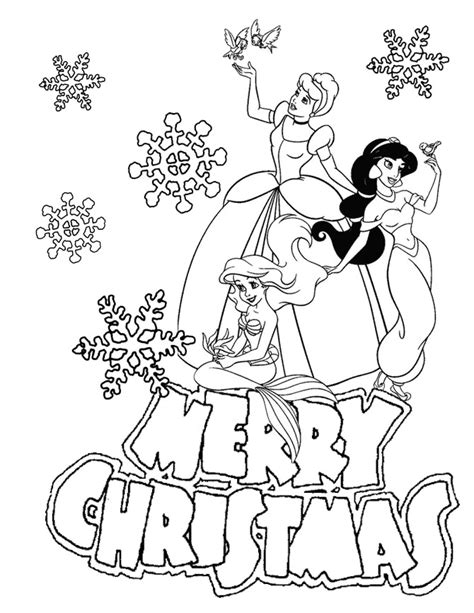 disney princesses snowflake christmas coloring page christmas