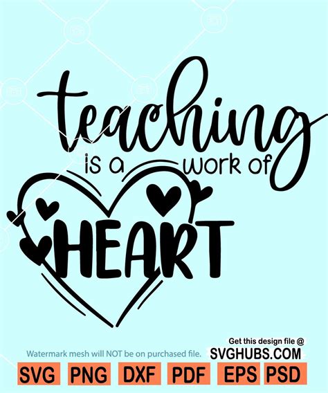 teaching   work   heart svg teacher shirt svg