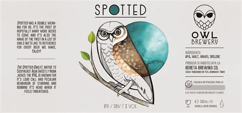 spotted owl owl beer label design