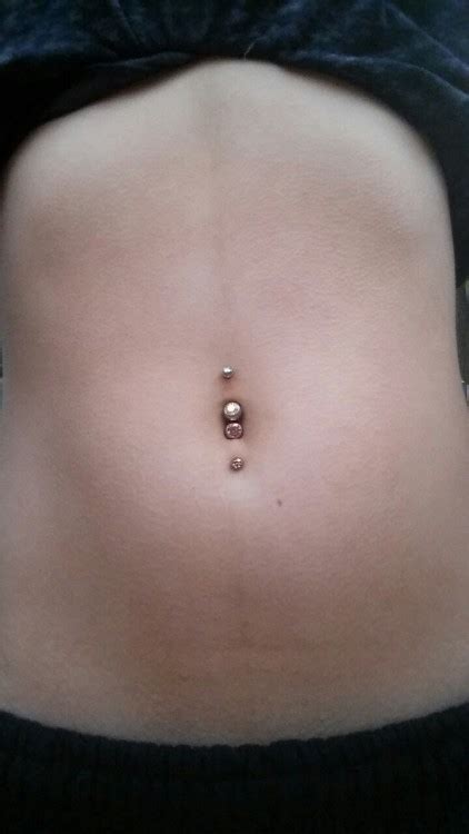 double belly button piercing on tumblr