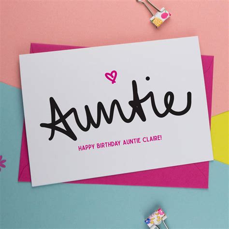 auntie birthday card by a is for alphabet