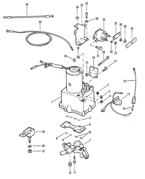 mercury marine  hp  cylinder power trim components parts
