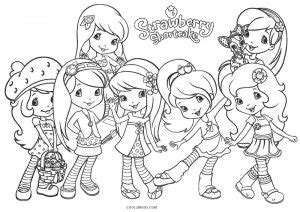 free printable strawberry shortcake coloring pages for kids