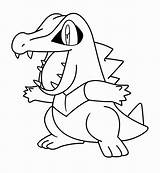 Pokemon Color Coloring Pages Totodile sketch template