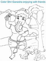 Coloring Ganesh Ganesha Chaturthi Pages Kids Lord Pdf Open Print  Library Clipart Line sketch template