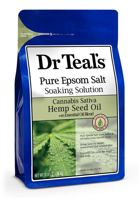 dr teals pure epsom salt soak cannabis sativa hemp seed oil