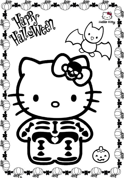 kitty halloween coloring pages printable  kitty colouring