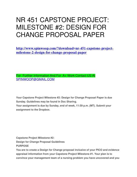 nr  capstone project milestone  design  change proposal paper
