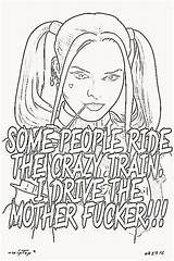 Harley Quinn Swear Bitches Words Adultcoloringpages Ehliyetbilgi sketch template