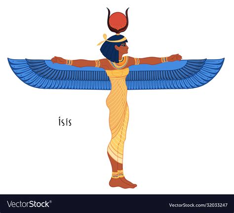 Isis Goddess Life And Magic In Egyptian Royalty Free Vector