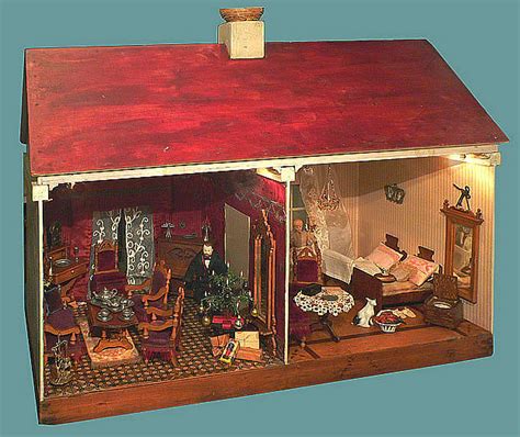 dollhouses  miniatures kerst  een antiek poppenhuis van rond