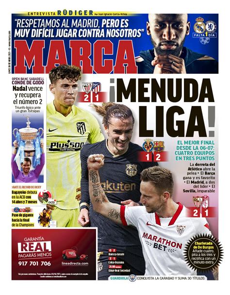 todays spanish papers la liga title race hots   barcelona prepare   advantage
