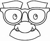 Eyeglasses Carnival Mask Coloring Pages sketch template
